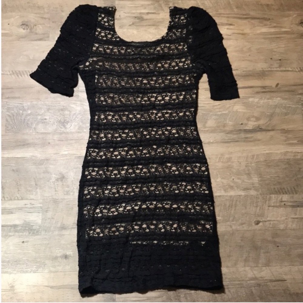 Black Lace Bodycon Dress Large